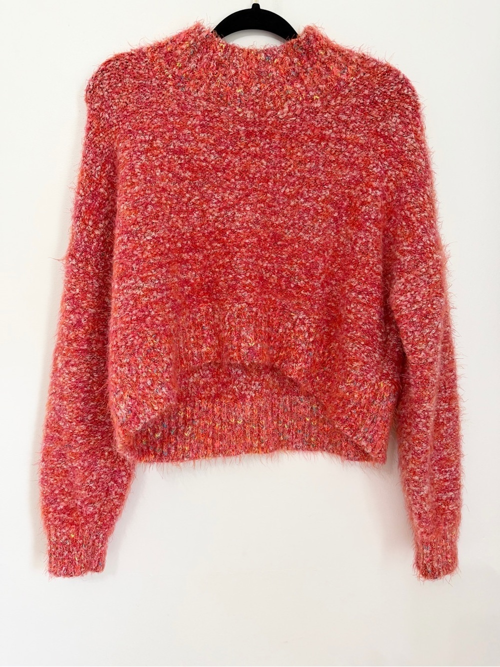 Free People Confetti Eyelash Knit Mock Neck Sweater S